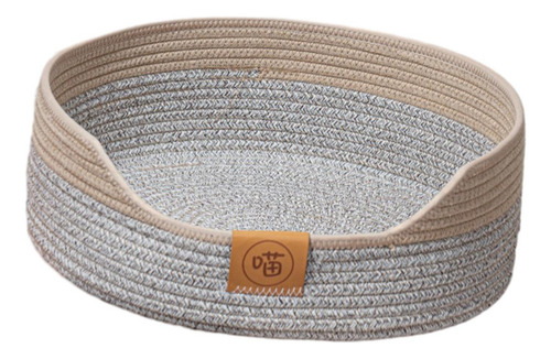 Cama Para Gatos Tejida Con Cuerda, Cesta, Nido, De Gris 40cm