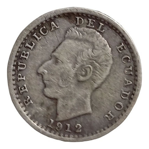  Moneda Ecuador En Plata  Un Decimo Sucre 1912