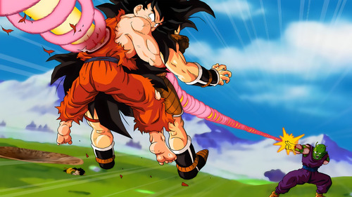 Poster Goku Vsd Raditzs Dbz Autoadhesivo 100x70cm#1907