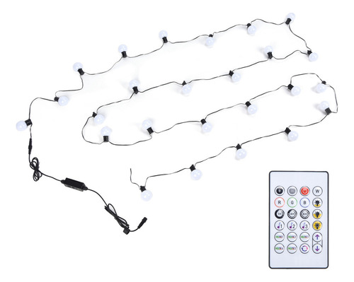 Cadena De Bombillas Tipo Globo De 25 Led Rgb Para Fiestas Y