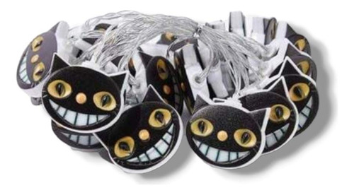 Varal De Led Halloween - Gato Luzes Amarelo 110v/220v