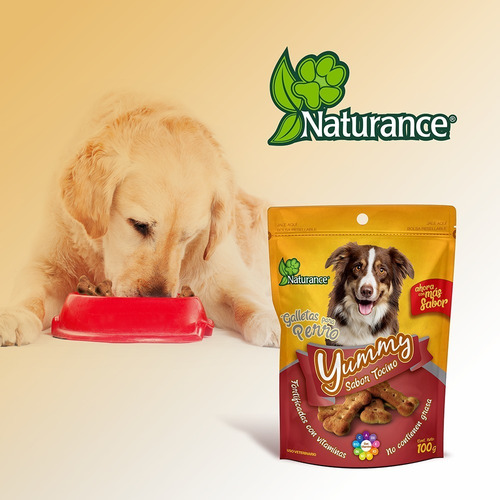 Imagen 3 de 4 de Yummy Galletas Para Perro Cachoro Sabor Tocino 100g Naturanc
