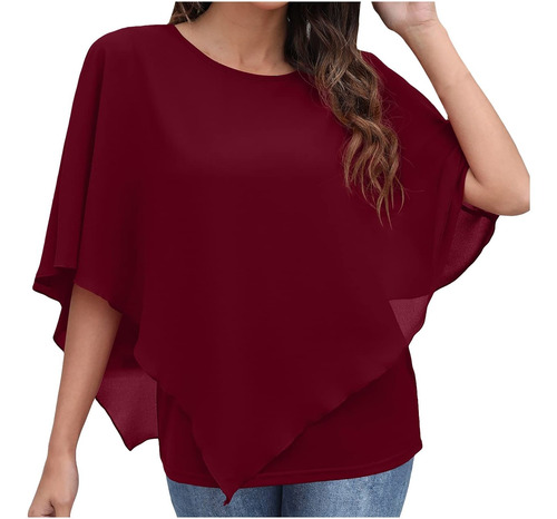 C Mujeres Blusa Tops Moda Casual Camisa Sólida Redonda Ne [u