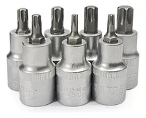 Comprar Jogo Soquete Bits Torx T20 A T55 1u002F2 Pol 7 Peças Crv 1 Linha