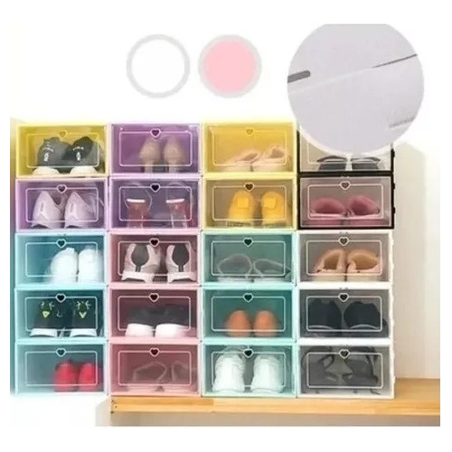 Zapatera Caja Organizadora Armable Apilable Colores 6 Pzs