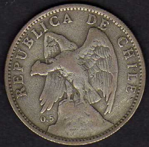 Moneda Chile 1 Peso 1922 (plata 0.5) (#2)