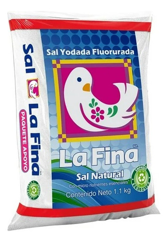 Sal Yodada La Fina Fluorurada Natural 1.1 Kg