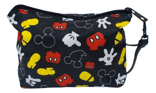 Necessaire Preto Partes Corpo Mickey Mouse Disney Cor Preto