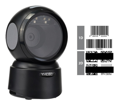 Imagen 1 de 9 de Lector Escáner Código De Barras Omnidireccional Usb Con Base