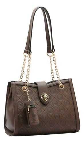 Bolsa Feminina Chenson Monograma Lady Ombro 3484184 Cor Marrom/café