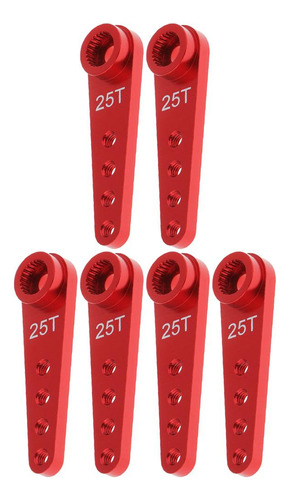 6pc 37mm 25t Servo De Dirección Cuerno M2.5 Agujero Rojo