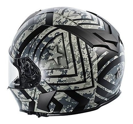 Imagen 2 de 5 de Torque T14 Mako La Cara Llena Casco De La Motocicleta Con El