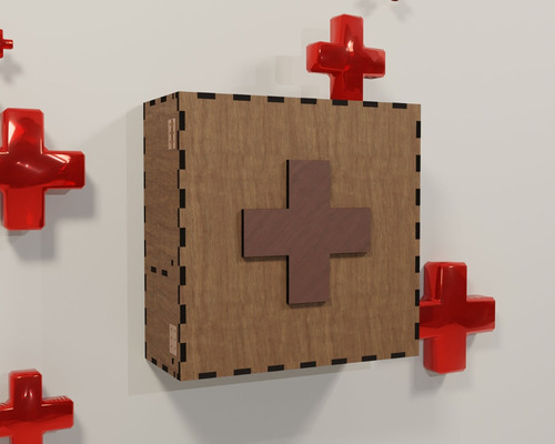Caja Organizadora De Medicamento Cruz Roja En Madera