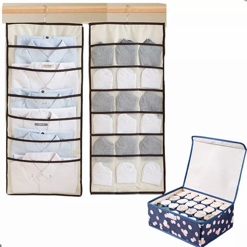 2pcs Doble Cara Organizador Para Colgador De Bragas Interior