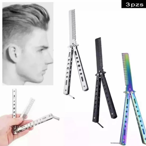 Cuchillo Mariposa Peine Made De Entrenamiento Y Peine 3pcs