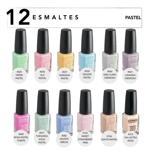 Imagen 3 de 5 de Esmaltes Tradicional De Uñas X 12 - Esmalte Comun Sin Tacc C