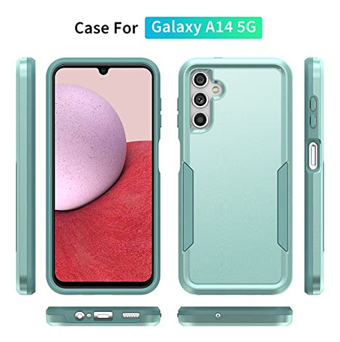 Funda Para Galaxy A14 5g Verde Uso Rudo Rugoso -2