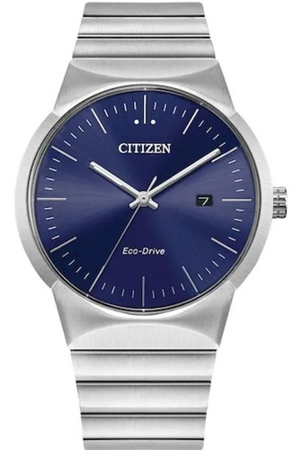 Citizen Ecodrive Axiom Blue Dial Bm7580-51l ....... Dcmstore Color De La Correa Plata Color Del Bisel Plata Color Del Fondo Azul