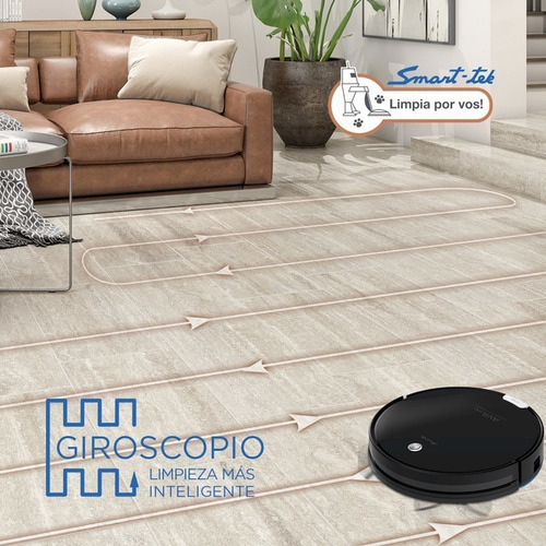 Imagen 6 de 6 de Aspiradora trapeadora robot Smart-Tek AVA Pro + Mopper negra 100V/240V