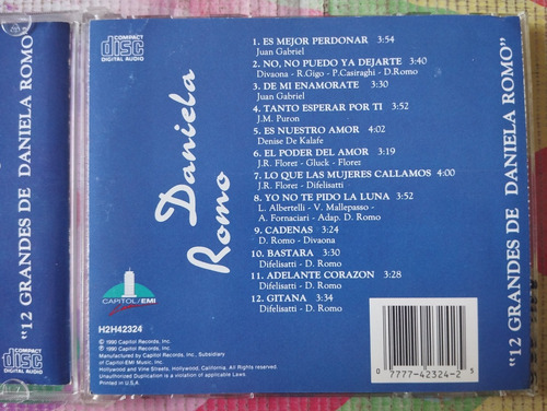 Daniela Romo Cd 12 Grandes De Daniela Romo Imp V (Usado)