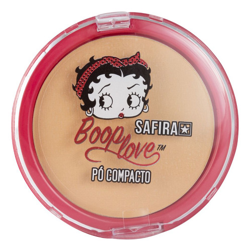 Base de maquiagem em pó Safira Cosméticos Betty Boop Pó Compacto Pó Compacto Nº 01 tom nº 03 - 9g