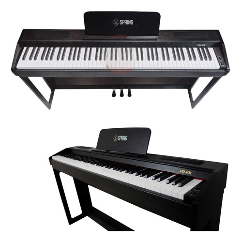 Piano Digital Top 88 Teclas Com Estante Suporte Rack Madeira