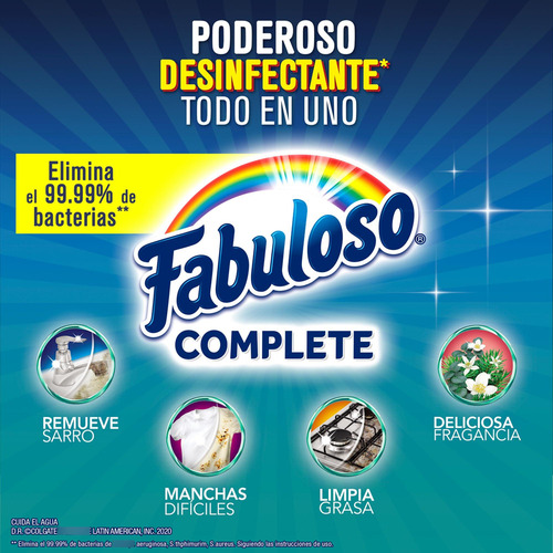 Limpiador Líquido Fabuloso Complete Menta Fresca Desinfectan