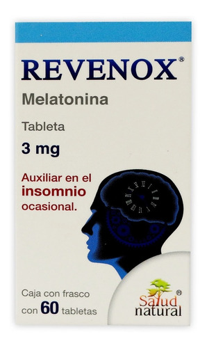 Imagen 1 de 7 de Revenox Melatonina 3 Mg 60 Tabs  / Auxiliar Insomnio