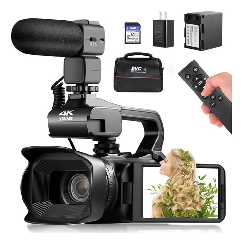 Videocámara Lierhyt 4k Con Zoom Digital De 18x, Cámara Vlogg