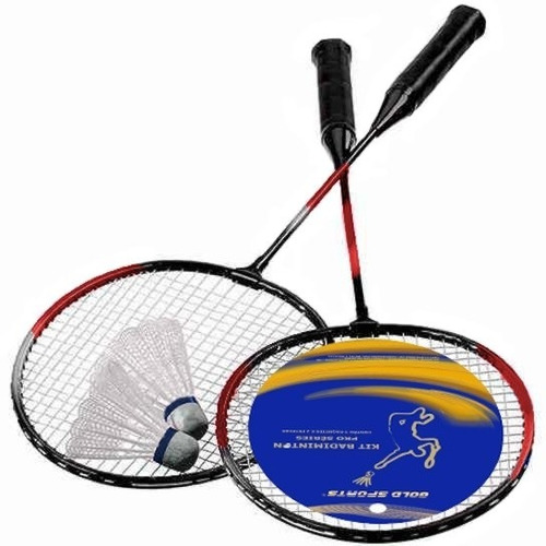 10 Kits 2 Raquetes Badminton C/ 2 Petecas E Bolsa