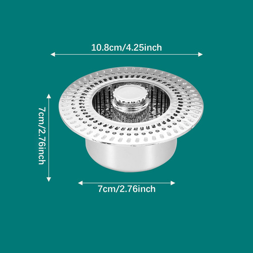 Tapón De Desagüe Universal Para Fregadero, Filtro De Plata