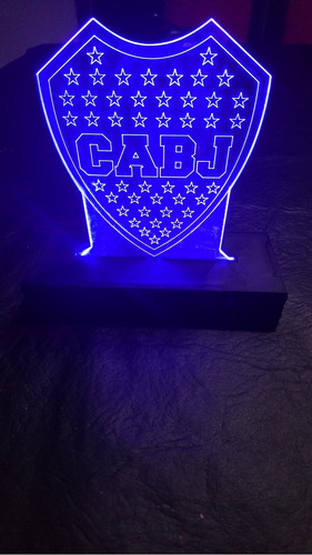 Lámpara Acrílico Led Personalizadas Con Base Y Fuente Estructura Negro Pantalla A Pedido