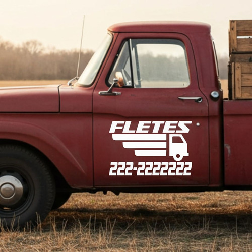 Vinilos Para Fletes Mudanza Camioneta Blanco O Negro Calcox2