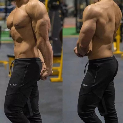Pants Ejercicio Gym Slim Fit Jogger Casual Calidad Echt Bk