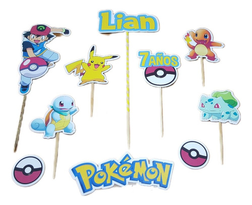 Cake Topper Personalizado Pokemon