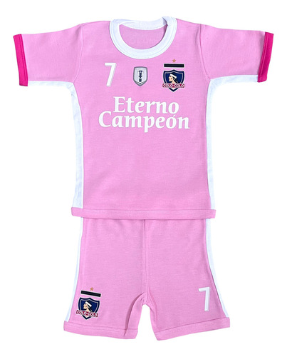 Conjunto Infantil Colo Colo 2023 Rosado Producto Oficial