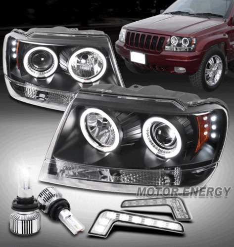 For 99-04 Grand Cherokee Ccfl Halo Projector Black Headl Nnc