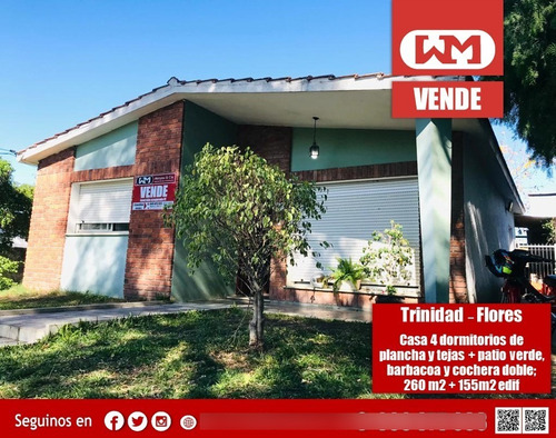 Venta Casa Trinidad Flores 4 Dormitorios De Planchada Luminosa Con Patio Cochera Y Barbacoa