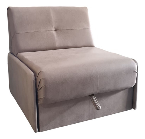 Sofa Cama 1 Plaza Tela Rustica Negro Liso