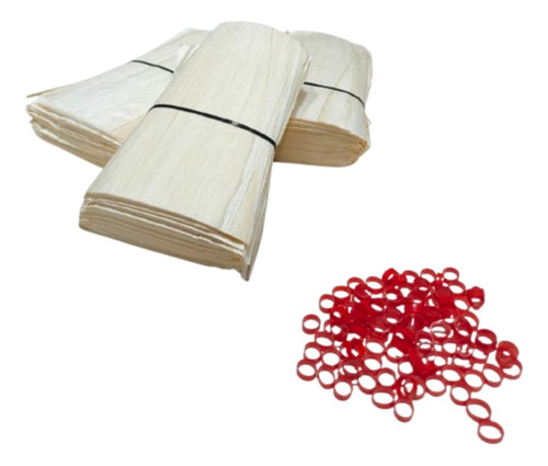 300 Palhas P/ Palheiro + 300 Anilhas + 300g Fumo De Corda Natural