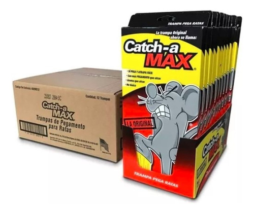 Catch-a Max Caja Con 12pz-2 Trampas C/u Pegamento Para Ratas