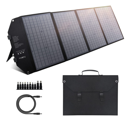 Enginstar Cargador De Panel Solar Plegable De 100 W Con Toma