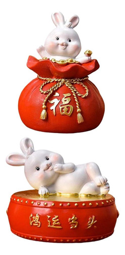 2x Estatua De Conejo De La Caja De Dinero Figuritas