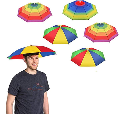 Paquete De 5 Sombreros De Paraguas Con Correa Para La Cabeza