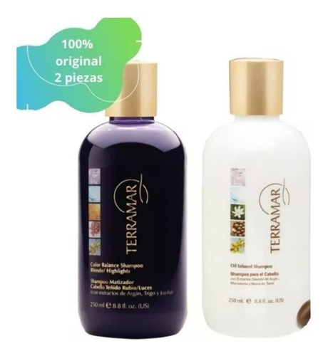 Set Óleo Shampoo + Shampoo Matizador Terramar 250 Ml + Envío