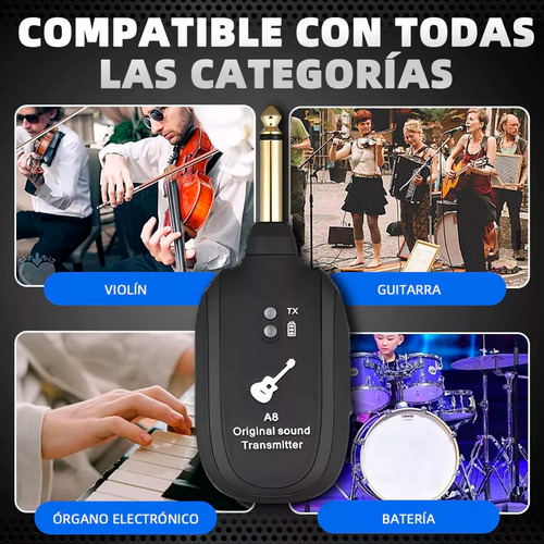 Transmisor Inalámbrico Uhf Para Guitarra Y Bajo - Fácil Conexión