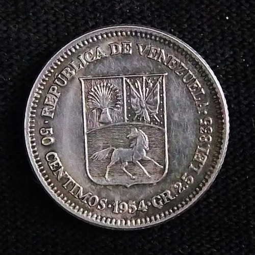 Venezuela 50 Céntimos 1954 Exc Y 36