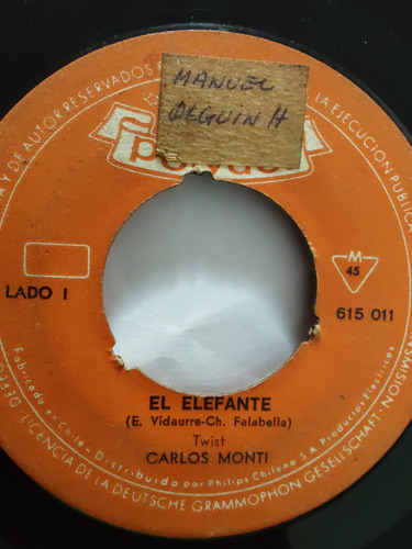 Vinilo Single De Carlos Monti Sácate Los Cachirulos (p140