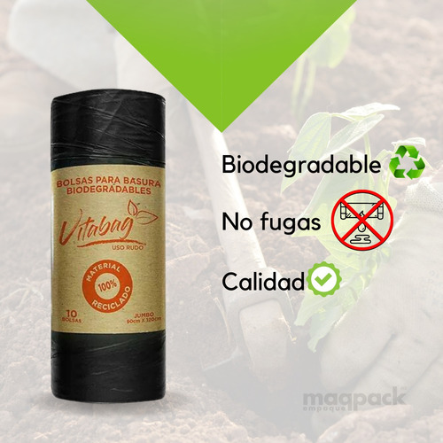 Rollo De Bolsas De Plástico Biodegradable Jumbo Para Basura 
