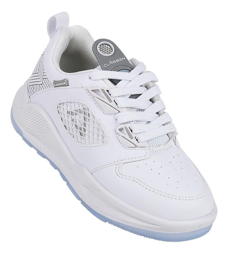 Tenis Escolar Niño Blanco Tacto Piel Clasben 06903700